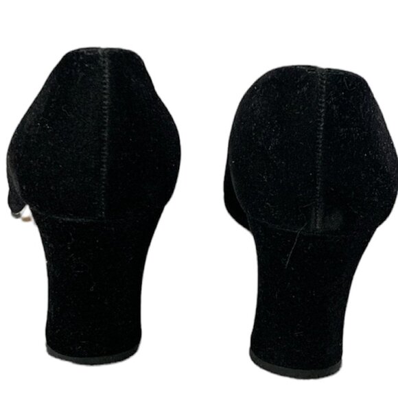 Nina Pump Velvet Square Toe Sz 7M Black Item #6A - Picture 5 of 7